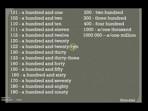 Видео: Ағылшын тілін үйрену сандар