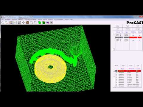 Видео: Подготовка задачи в ProCAST для моделирования литья