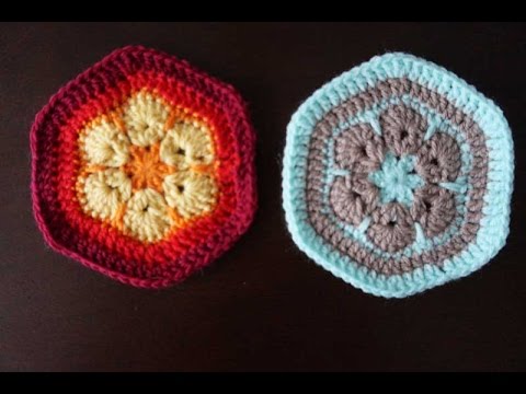 Видео: Шестиугольный мотив крючком / Crochet hexagon motif