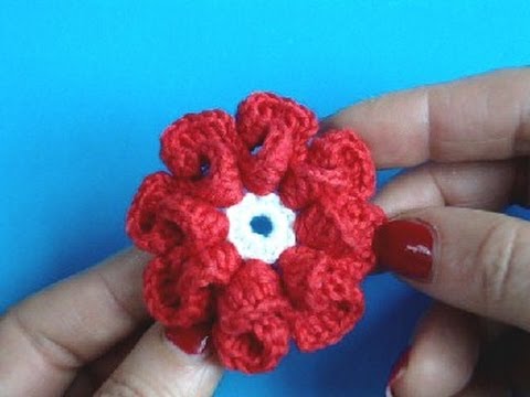 Видео: Вязание цветка крючком Урок 9 - How to Crochet flower