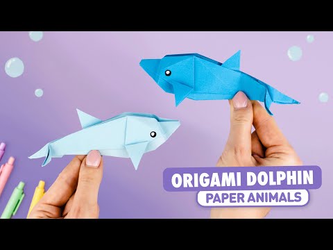 Видео: Оригами Дельфин из бумаги | Оригами Животные | Origami Paper Dolphin