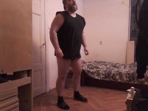 Видео: Присед  с травмированным правым коленом, падение с велосипеда 60серия 7подход 0кг 17р