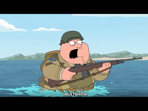 Видео: Гриффины смешные моменты /Питер штурмовал на пляже в Нормандии  #10