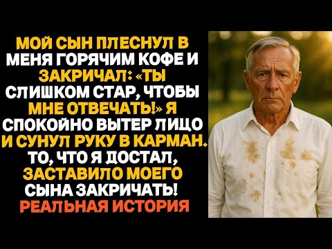 Видео: Сын плеснул на меня горячий кофе… но когда я достал это из кармана — он онемел