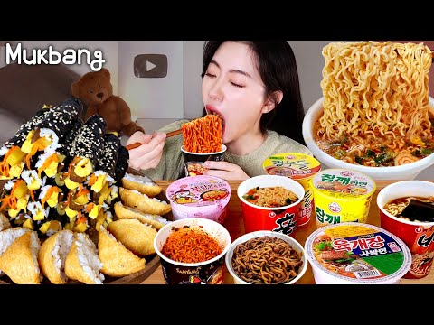 Видео: мини-кимбап и 8 руменㅣ  eating showㅣKorean spicy noodles ASMR MUKBANGㅣREAL SOUNDㅣ