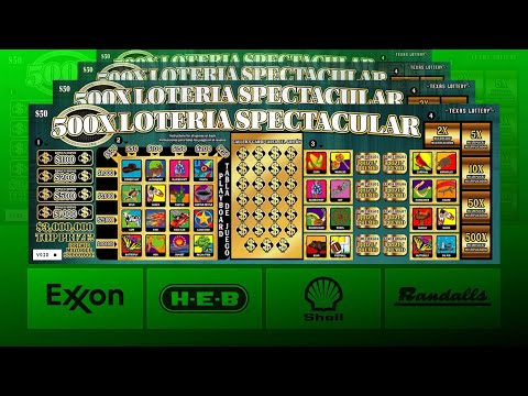 Видео: 17 из 500X Loteria $50 Texas билетов