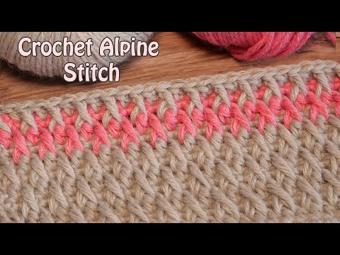 Видео: crochet बुनाई पैटर्न 🌹 Альпийский узор крючком 🌹 Crochet Alpine Stitch