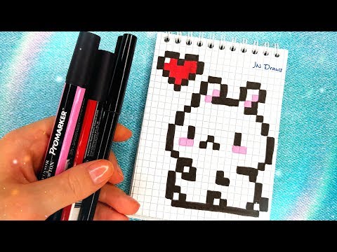 Видео: Зайчик и Сердечко Рисунки По Клеточкам КАК НАРИСОВАТЬ PIXEL ART Bunny ПИКСЕЛЬНАЯ ПЯТНИЦА