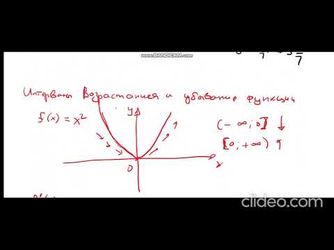 Видео: Интервалы возрастания и убывания функции