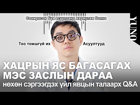 Видео: Хацрын яс багасагах мэс заслын дараа нөхөн сэргээгдэх үйл явцын талаарх QnA