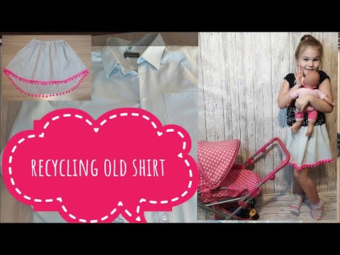 Видео: (DIY) Детская юбка из мужской рубашки за 10 минут !