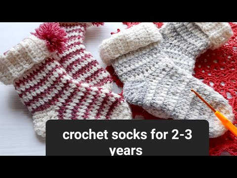 Видео: Детские ❄️носочки крючком на 2-3года ❤️