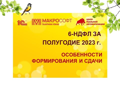 Видео: 6-НДФЛ в 1С за 2 квартал 2023 года