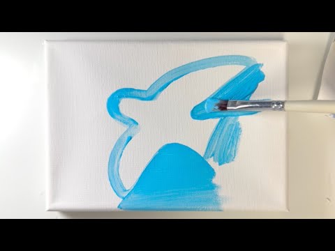 Видео: Минималистичное искусство птиц в 4 цветах | Простая акриловая живопись 🕊️🩵