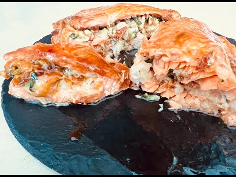 Видео: ФАРШИРОВАННАЯ КРАСНАЯ РЫБА КРЕВЕТКАМИ 🍤🍤🍤  резепт из ИНЕРНЕТА👍 ,готовить НАДО !!!!/#всеполучится