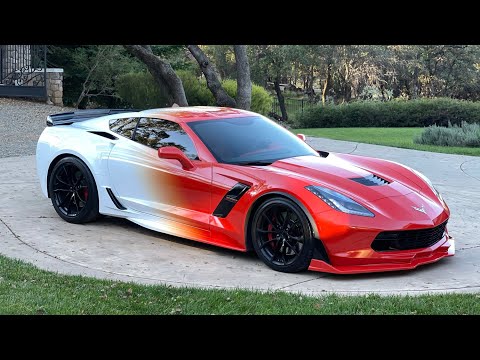 Видео: ПОТРЯСАЮЩИЙ новый цвет выцветший огненно-белый Corvette C7 выглядит нереально
