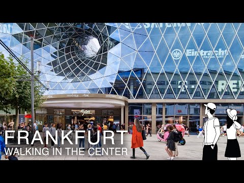 Видео: 4K Франкфурт-на-Майне 🇩🇪: Прогулка по центру города