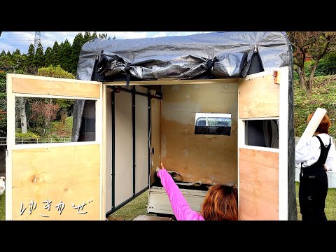 Видео: Постройте 50-килограммовый дом на небольшой платформе грузовика! Кемпинг Yukikaze ｜ Интерьер 1