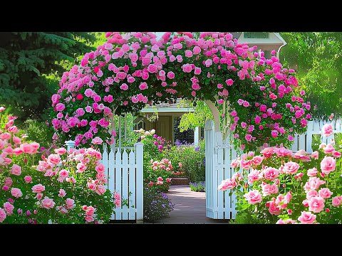 Видео: Прогулка по розарию 🌸 Прекрасный дизайн входа в сад | Вдохновение для расслабления и спокойствие ума