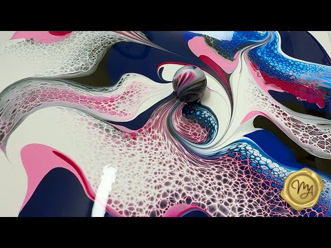 Видео: Акриловая заливка Marble Mania Swipe | Вдохновлённое платьями 👗 Жидкое искусство от MarjoleinART