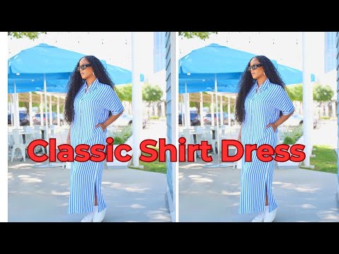 Видео: Как сшить полосатое платье-рубашку | Простой урок по шитью