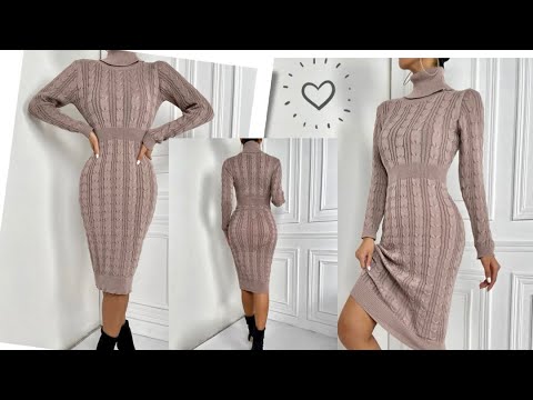 Видео: 🏆СТАТУЭТОЧКА🏆Элегантное платье с высоким воротом ,узором ,,Косы,, Мастер класс