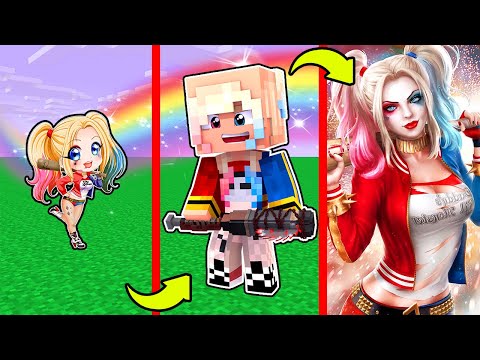 Видео: КАК МЕНЯЛАСЬ ДЕВУШКА ХАРЛИ КВИНН И ЕЕ ЖИЗНЕННЫЙ ЦИКЛ В МАЙНКРАФТ! ЭВОЛЮЦИЯ MINECRAFT ТРОЛЛИНГ JOKER