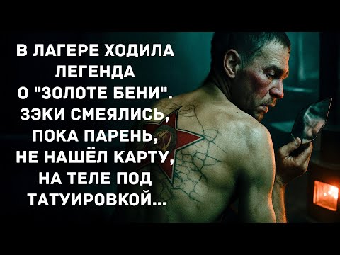 Видео: В лагере ходила легенда о "золоте Бени". Зэки смеялись, пока парень, не нашёл карту под татуировкой…