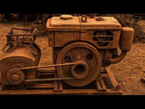 Видео: Гениальный мальчик восстанавливает старый ржавый дизельный двигатель D10 // полная реставрация