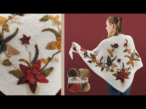 Видео: Alize Angora Gold Batik ile Aplikeli Şal • Embroidery Shawl • АППЛИКАЦИОННАЯ ШАЛЬ