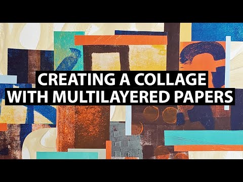 Видео: Создание коллажа из многослойной расписной бумаги