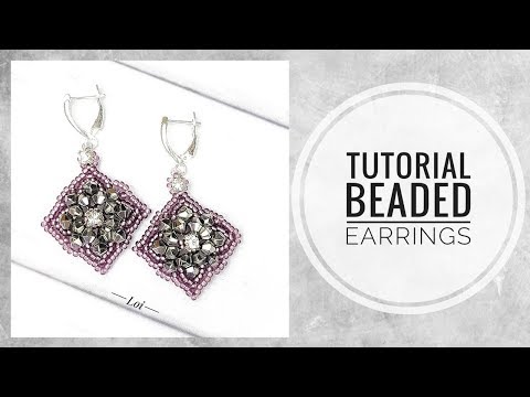 Видео: #МК - Серьги из бисера, биконусов и страз | #Tutorial - Bead earrings, faceted bicone and rhinestone