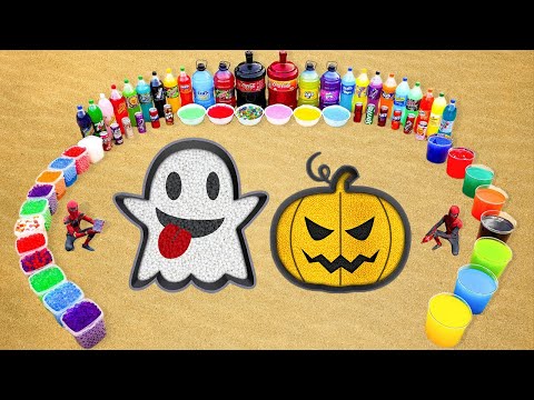 Видео: Как сделать привидение и тыкву на Хэллоуин с помощью Orbeez, гигантской Fanta, Schweppes, Coca Co...