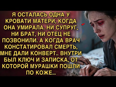 Видео: Я ОСТАЛАСЬ У КРОВАТИ МАТЕРИ ОДНА. КОГДА ВРАЧ УШЁЛ, МНЕ ДАЛИ КОНВЕРТ — ВНУТРИ БЫЛ КЛЮЧ И ЗАПИСКА…