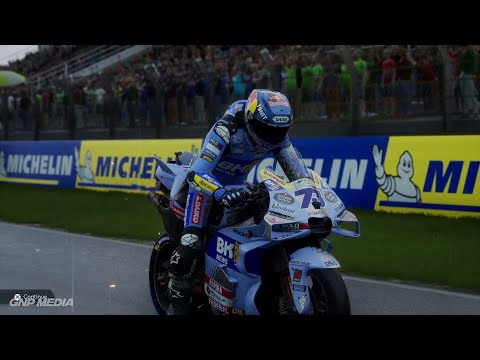 Видео: MotoGP 25 — Алекс Маркес — Мокрые гонки — Трасса Ле-Мана — Управление топливом — Игровой процесс