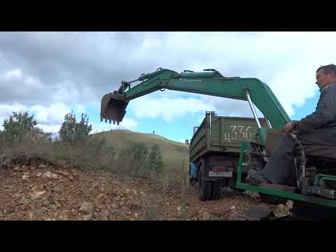 Видео: Электро - гидравлический мини - экскаватор самодельный 00189погрузка скалы