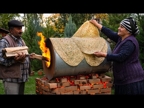 Видео: 🔥 Лаваш с Зеленью: Готовим Хлеб на Бочке