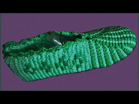 Видео: Следки тунисским крючком на любой размер без примерки. Часть 1.