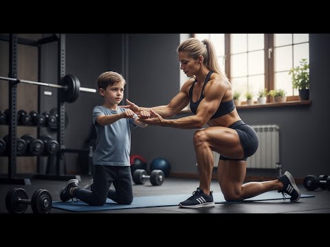 Видео: От грусти к силе: мама тренирует сына в секретном домашнем спортзале