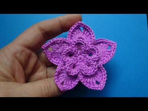 Видео: Вязаный цветок пятилистник Crochet flower 81