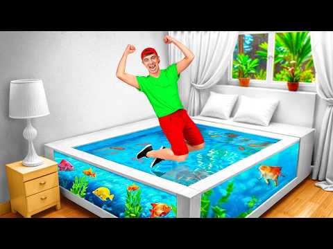 Видео: Превратили КРОВАТЬ в АКВАРИУМ !