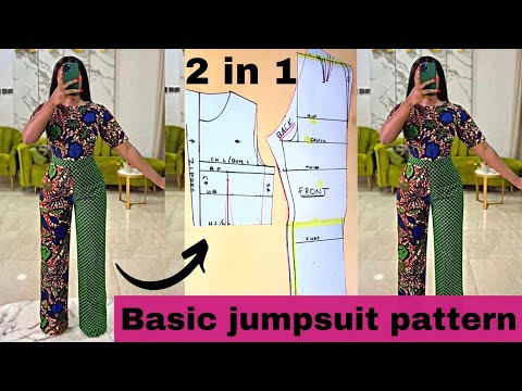 Видео: Как построить простую выкройку комбинезона / Выкройка 2 в 1 / Руководство для начинающих #комбине...