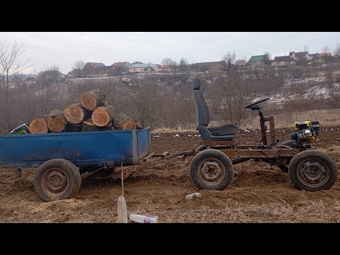 Видео: Саморобний міні трактор.Перший раз з прицепом