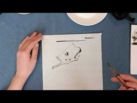 Видео: Урок 1.1 Рисуем голову речной рыбы в технике гохуа / Chinese painting