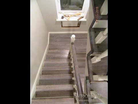 Видео: Покраска деревянной лестницы из бука. Двухцветная покраска.