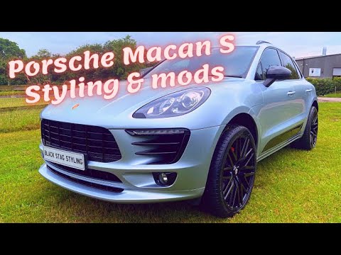 Видео: Модификации и стиль Porsche Macan S — чёрные литые диски, гидродинамические накладки из кованого ...