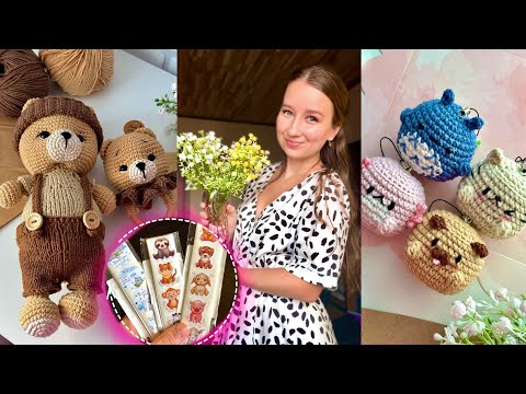 Видео: Вязальный влог|| Много вязания 🧵Милое АМИГУРУМИ🥹мини-Тоторо / Отправка заказа / Странные грибы