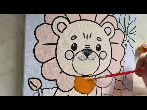 Видео: Розмальовуємо лева з Марусею . Картина по номерам для дітей . Розвиваюче відео для дітей