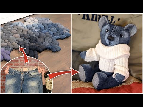 Видео: Идеи декора из старых джинсов!/ Вторая жизнь старых вещей