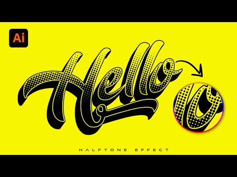 Видео: Создание полутоновых эффектов для редактируемого текста в Illustrator | Эффект полутона | Illustr...